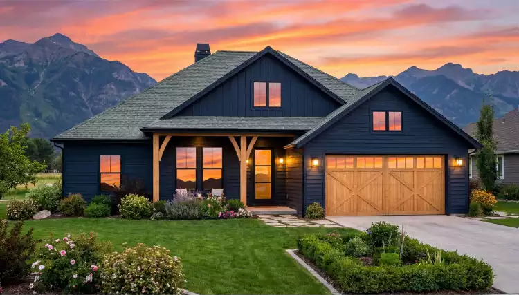 image of small lake house plans with garage space plan 9249