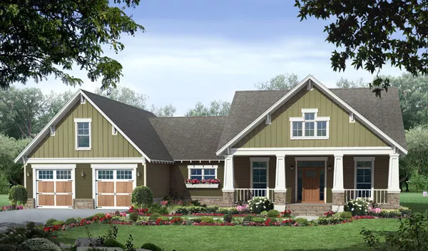 image of single story cottage house plan 9400
