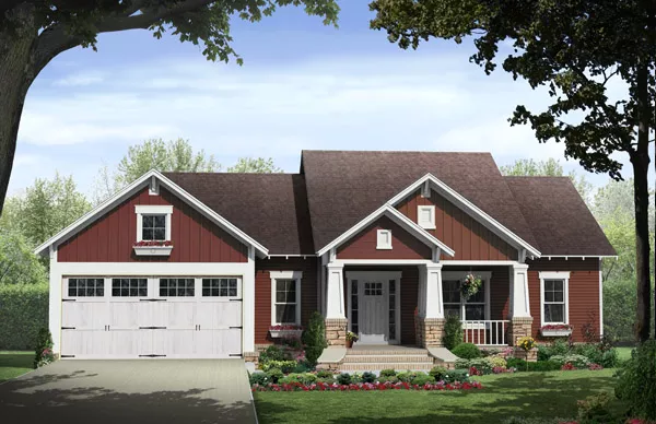 image of single story country house plan 9401