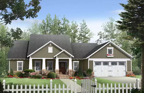 image of single story cottage house plan 7774