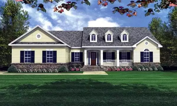 image of single story cottage house plan 5697