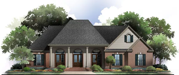 image of single story country house plan 7917
