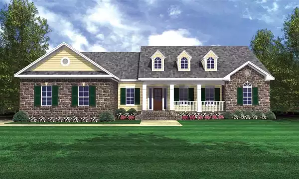image of single story country house plan 6766