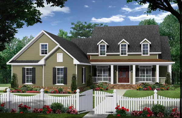 image of single story farmhouse plan 9403