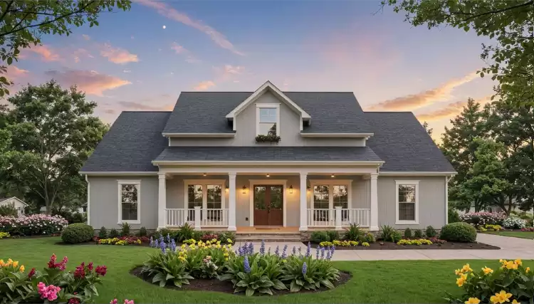 image of small ranch house plans with porches plan 10092