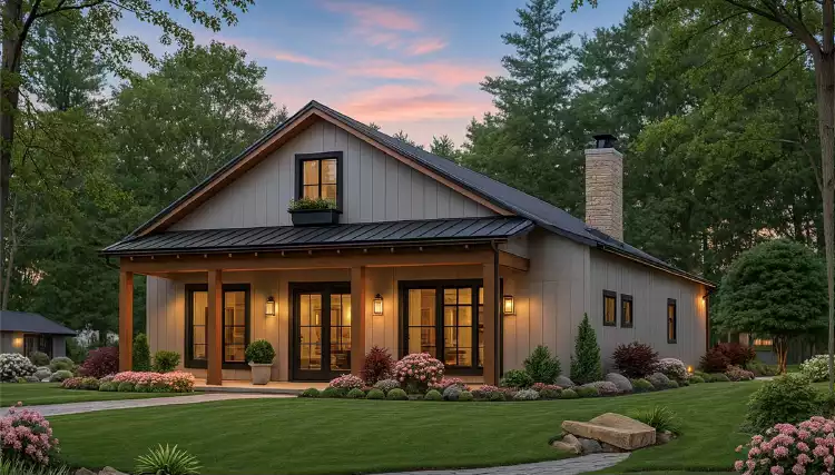 image of small modern farmhouse plan 11132