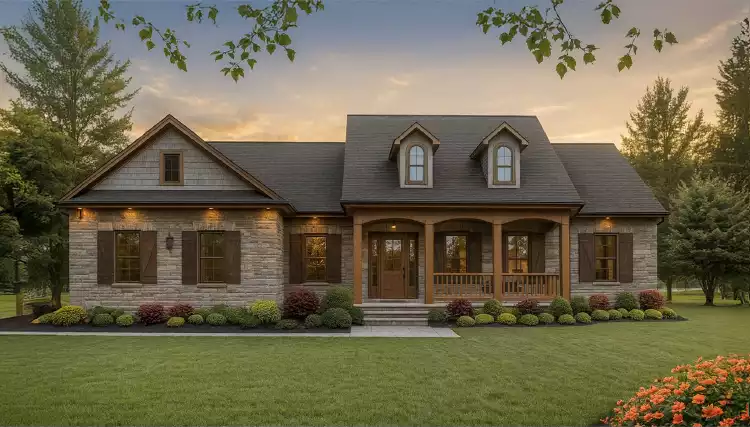 image of small modern farmhouse plan 11210