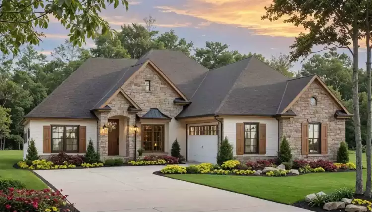 image of single story ranch house plan 11840