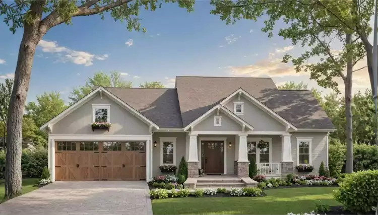 image of single story ranch house plan 12081