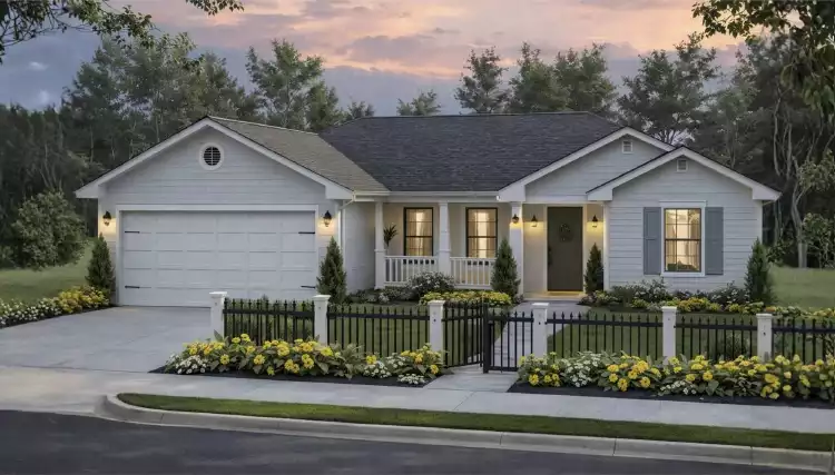 image of single story ranch house plan 12247