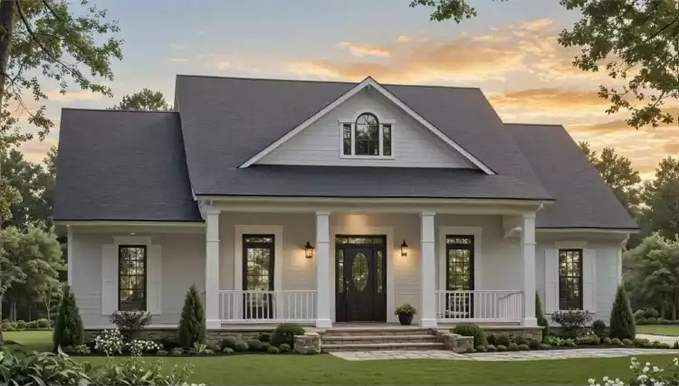 image of small ranch house plans with porches plan 12313