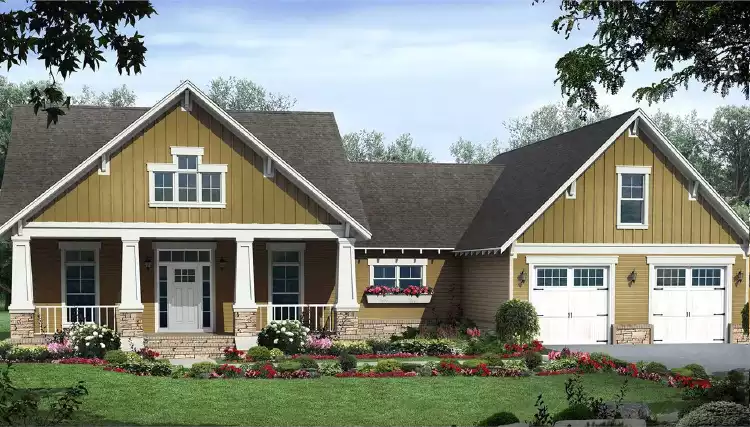 image of single story cottage house plan 3103