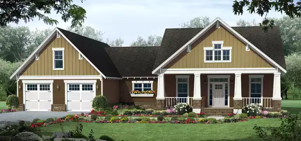 image of single story cottage house plan 5293