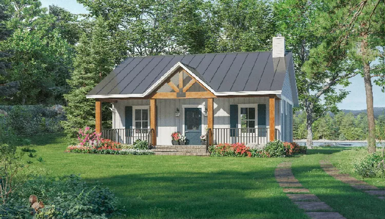 image of affordable lake house plan 8855
