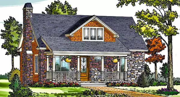 image of small lake house plans with loft plan 6643