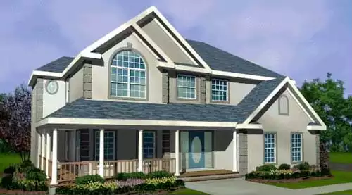 image of 2 story mediterranean house plan 3847