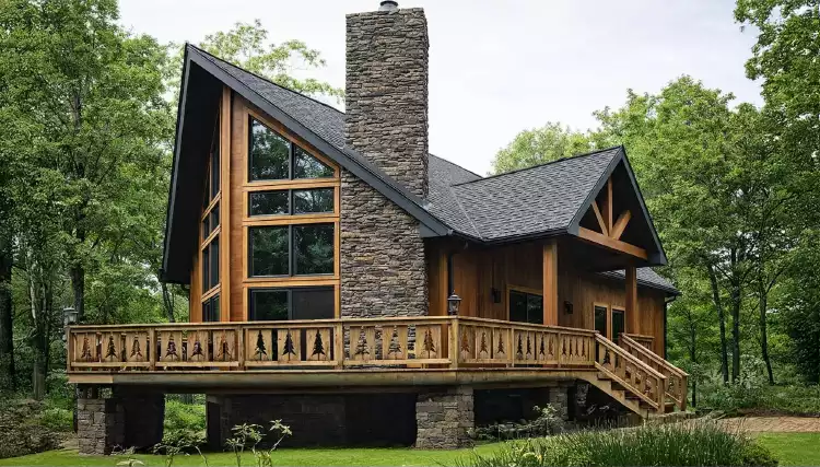 image of small lake house plans with loft space plan 1878