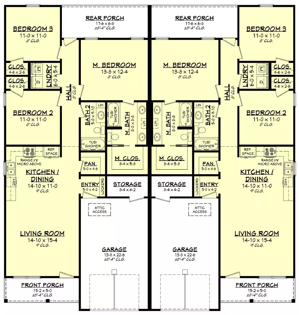 Country Duplex Floor Plans