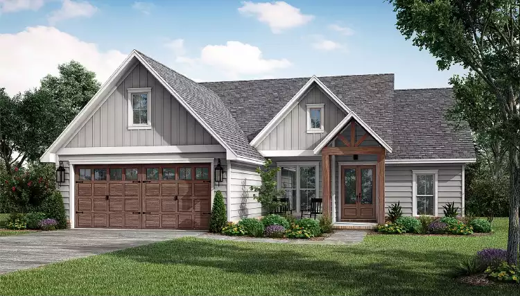 image of small modern farmhouse plan 10521