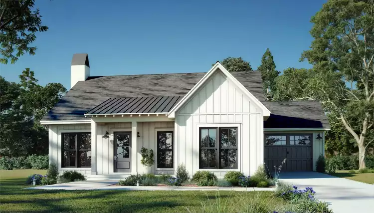 image of small modern farmhouse plan 11177