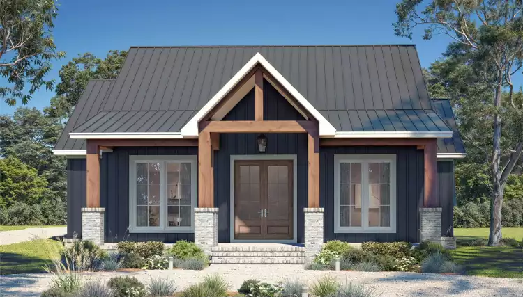 image of small modern farmhouse plan 11305