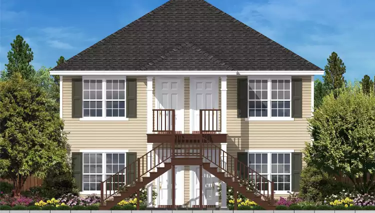 image of 2 story traditional house plan 11387