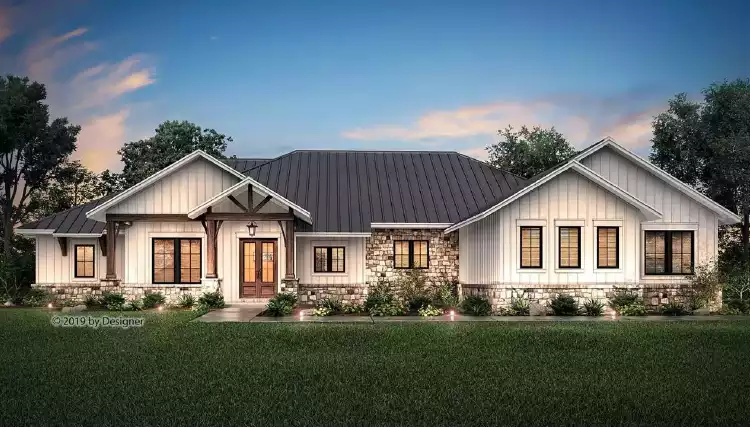 image of single story contemporary house plan 11514