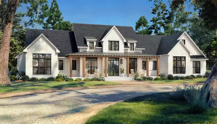 image of affordable modern farmhouse plan 11555