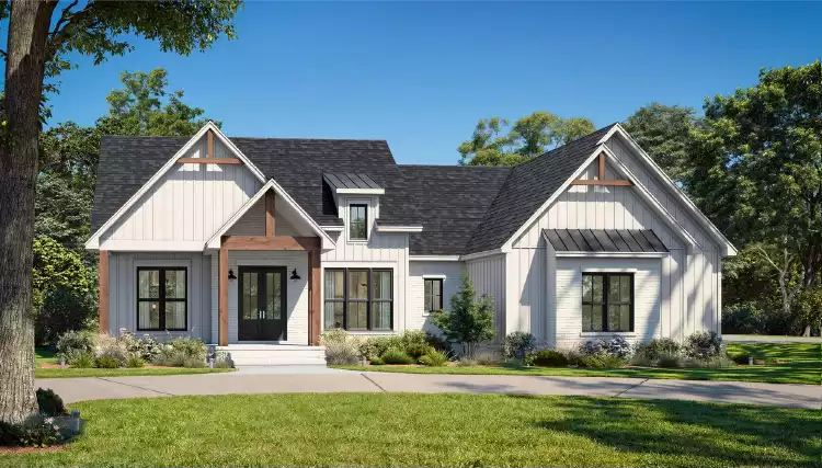 image of small modern farmhouse plan 11621