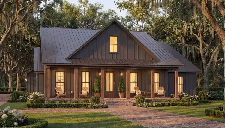 image of small modern farmhouse plan 12122