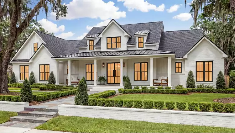 image of side entry garage house plan 12299