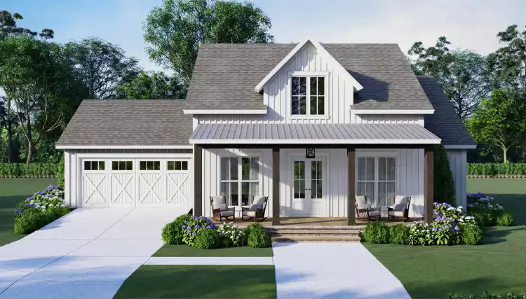image of single story farmhouse plans with porch plan 4367