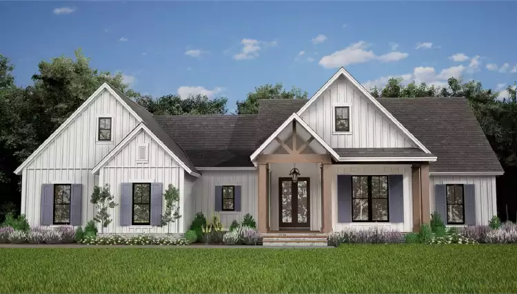 image of single story farmhouse plans with porch plan 7229