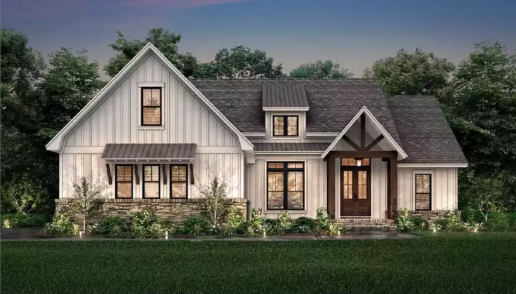 image of single story farmhouse plans with porch plan 7290