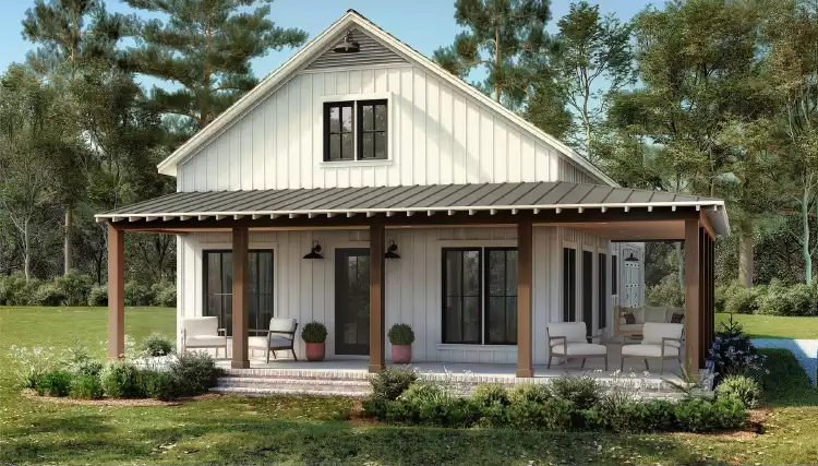 image of single story farmhouse plan 9282