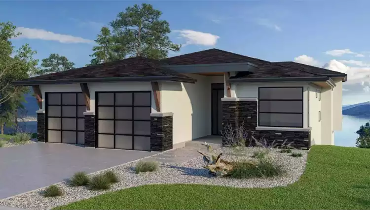 image of single story contemporary house plan 10057