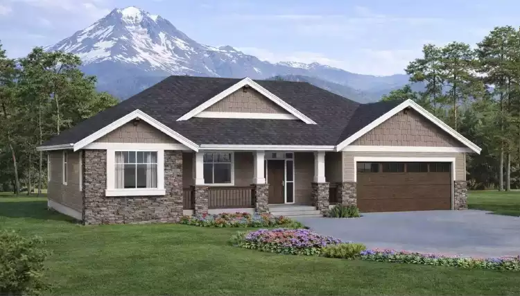 image of small bungalow house plans with garage space plan 10704