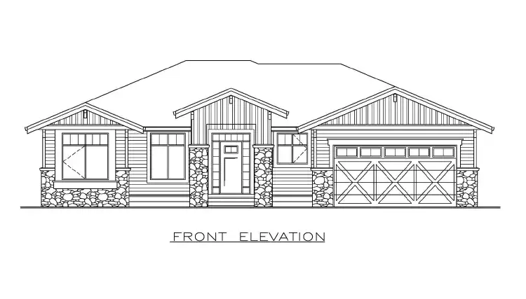 image of single story traditional house plan 10706
