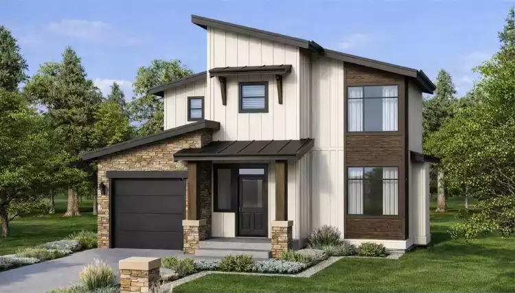 image of small modern house plan 10803