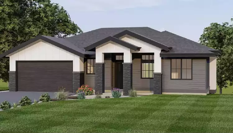 image of small modern farmhouse plan 11951