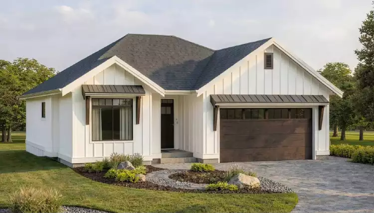 image of small ranch house plans with garage space plan 12373