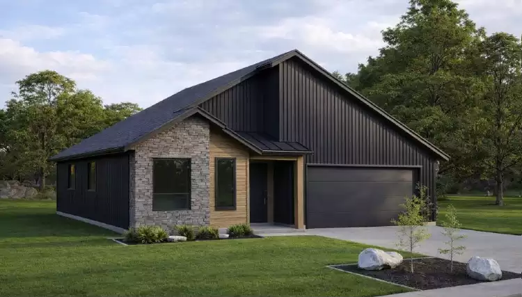 image of small ranch house plans with garage space plan 12524