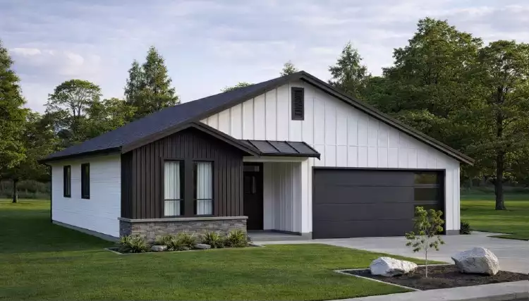 image of small ranch house plans with garage space plan 12526