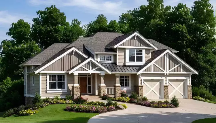 image of 2 story craftsman house plan 12714