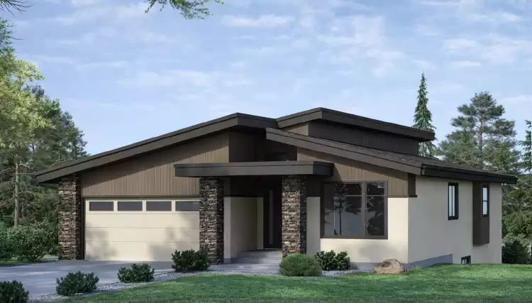 image of small modern house plan 2863