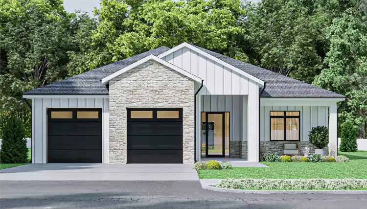 image of small modern farmhouse plan 11137