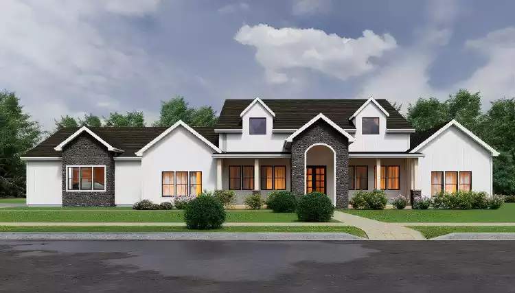 image of large ranch house plan 12521