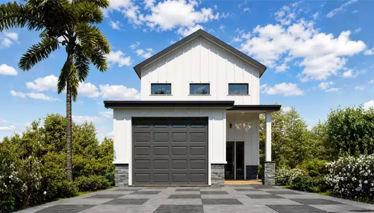 image of affordable modern farmhouse plan 12875