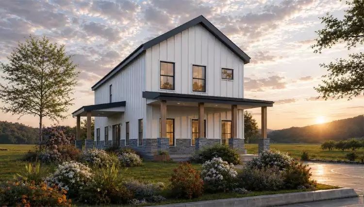 image of 2 story farmhouse plan 12879