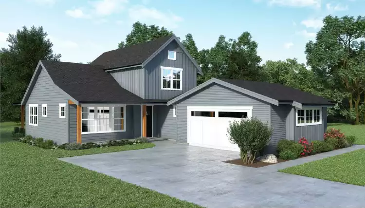 image of affordable modern farmhouse plan 1099